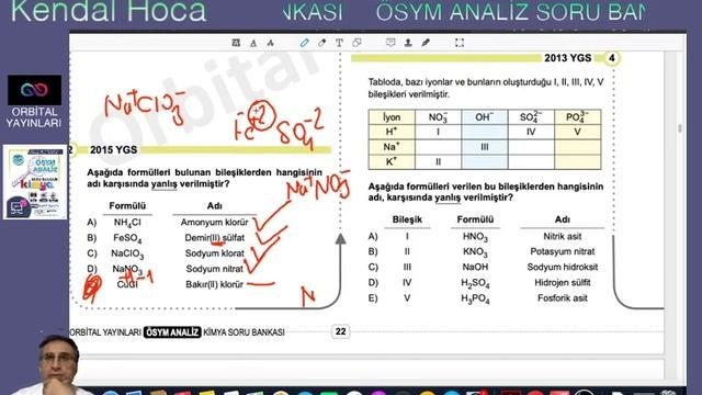 Ösym Analiz 4 (KİMYASAL TÜRLER VE ETKİLEŞİMLER)