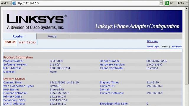 VoIP Video 2006: Linksys spa9000 registrasi klien