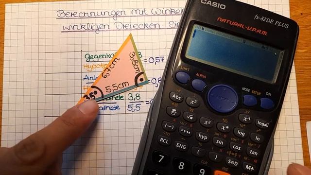 Wie stellt man die Seitenverhältnisse für Sinus, Kosinus und Tangens auf