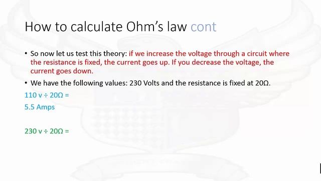 Electrical Level 2 Ohms law