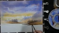 PAINT MISTY TREES WATER & REFLECTIONS, SKY,SOFT CLOUDS,MISTY HILLS
