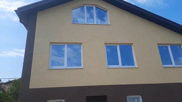 Отделка фасада дома 350 м2. Утепление, штукатурка, окраска. В конце отзыв о нашей работе!