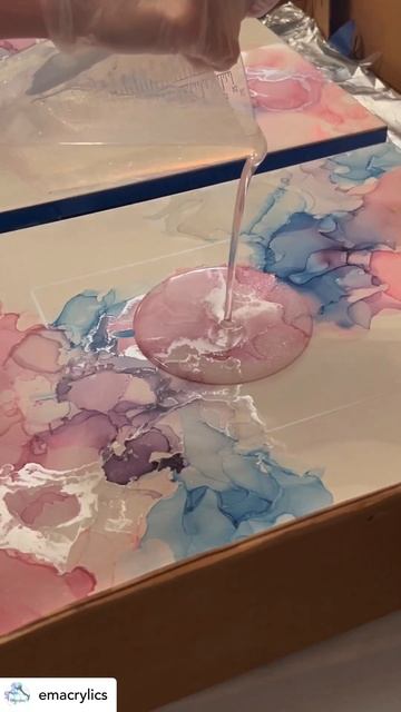 Alcohol Ink with Sparkly ArtResin! #shorts