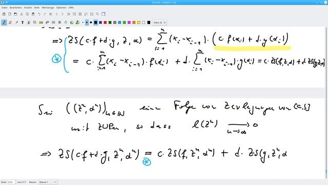 Analysis - Teil 80 (Woche 13) - §19 Das Riemann-Integral - G) Linearität + Montonie des Integrals