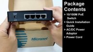 Micronet SP6005P4 5-Port 10/100M PoE Switch with 4-port PoE, 62 Watts