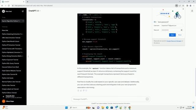 apriori algorithm python code