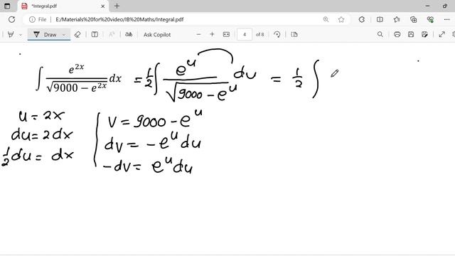 Integral  e^2x / sqrt 9000 - e^2x