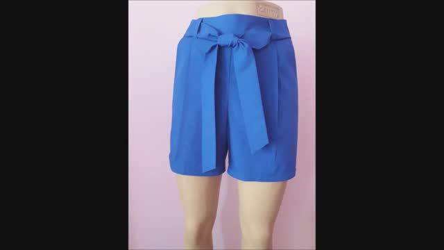 Женские ШОРТЫ с поясом, КРОИМ сразу на ткани. Мой DIY