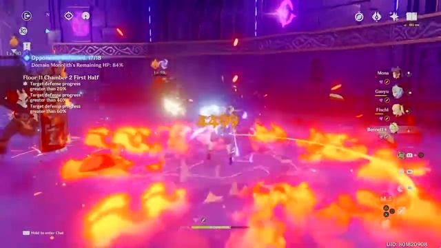 Spiral Abyss Floor 11 Chamber 2 3 Stars Mona/Diluc Main DPS (No Venti)