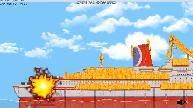 burning ship!!!! [Floating Sandbox]