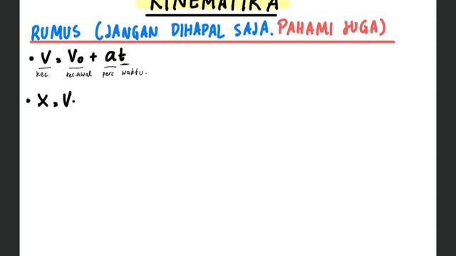 Kinematika #3: Tiga Persamaan Utama