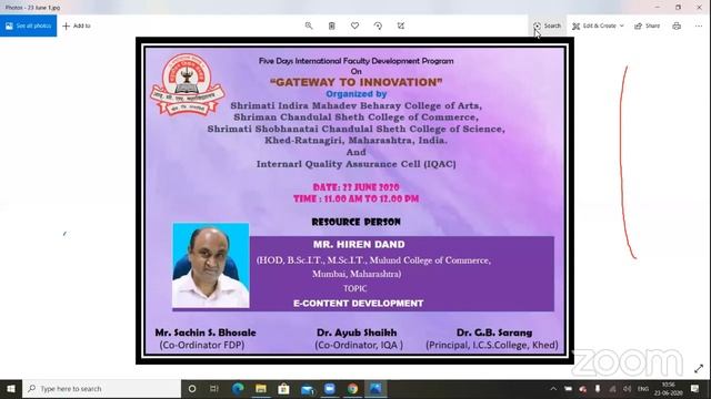 Five Days International Faculty Development Program on- “Gateway to Innovation”  DAY 2