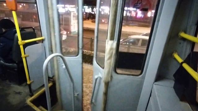 Поездка на трамвае ЛВС-86К. б.1095. маршрут 49. 16.02.24