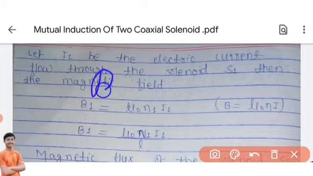 Expression For Mutual Induction Of Two Coaxial Long Solenoid || Most Important Question Physics 12t