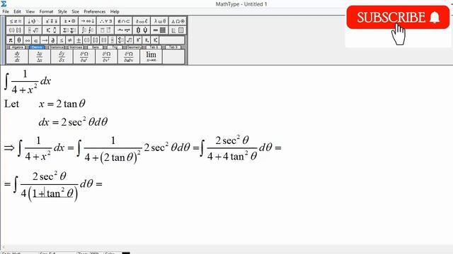 Integral of 1/(4 + x^2) dx using trigonometric substitution
