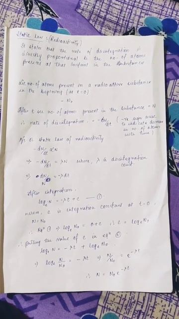 Static law of radioactivity | Radioactivity | PHYSICS