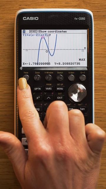 [Casio fx-CG50 tutorials] Max and Min point of a Function #shorts