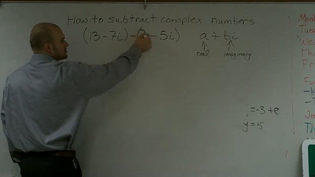 Pre-Calculus - How to Math - Subtracting complex numbers (13 - 7i) - (2 - 5i)