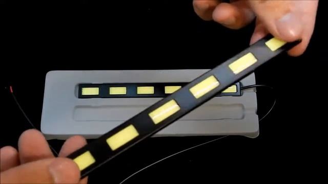 Дневные ходовые огни LED DRL COB КВАДРАТЫ  17 CM  Черный корпус