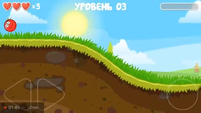красный шарик и черные квадраты .мульт игра.red ball4