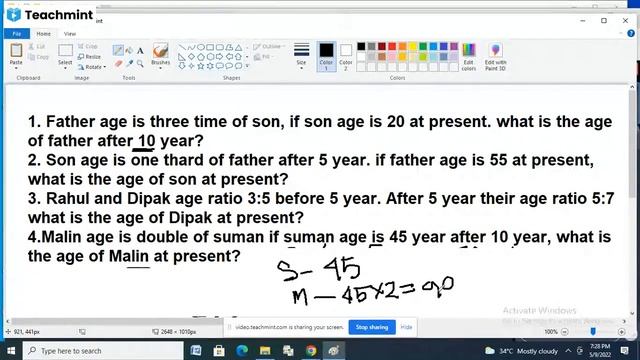Ages problem class, Ages problem quantitative aptitude for TCS,TPS,TPSC,SSC IBPS exam