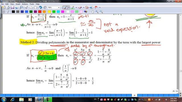 Limits of Non-recurring Sequences [Sequence Video 2]