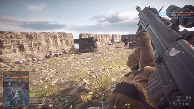 Battlefield 4 - 2 SUAV roadkills on the same guy / Old Cannon damage to Transport Helicopter