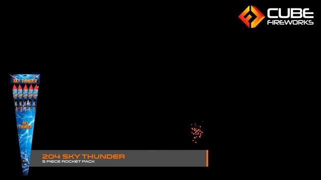 Cube Fireworks - 204 Sky Thunder 5 Piece Rocket Pack