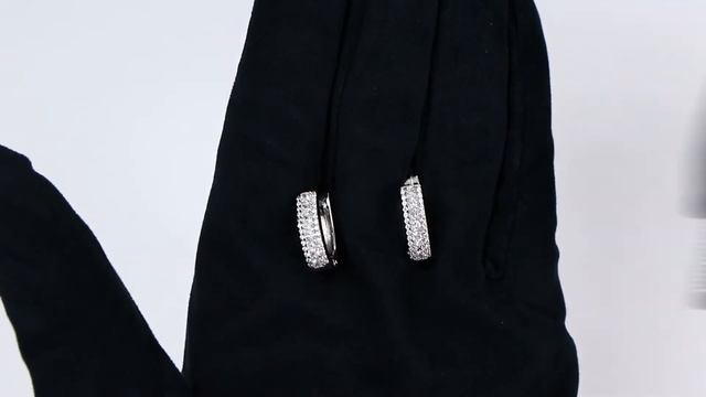 Серьги из белого золота ТД Эстет с фианитом 01С125948