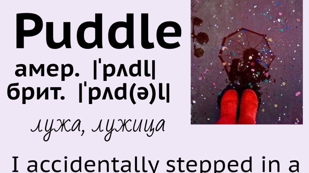 Picture dictionary/визуальный словарь👉puddle