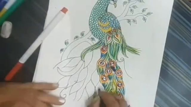 Peacock Zentangle Drawing  || #Artisto Zone