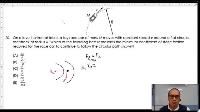 2.2-13 Minimum Coefficient of Friction for an Object to Keep a Circular Path