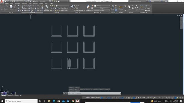 AutoCAD Command | Filet |Trim| Ellipse | Copy | Array | Mirror | Move