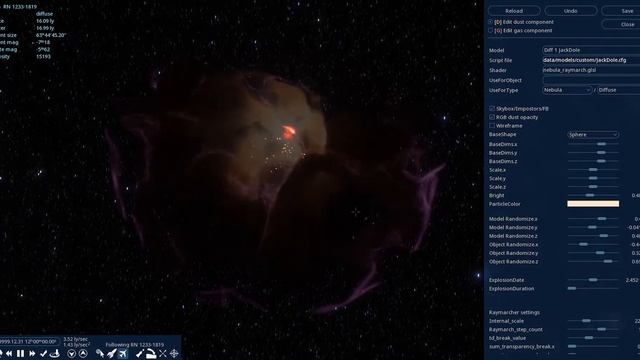 Space Engine ray tracing effect of nebulas star