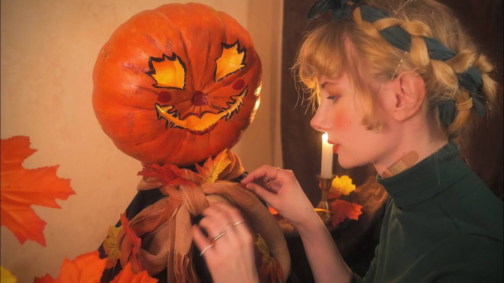 [Bluewhisper] Real Pumpkin ASMR ✧ (Makeup Application, Adjustments, Minimal Talking, Quiet Sounds)
