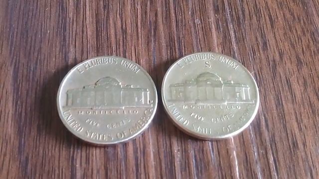 Moeda de Five Cent USA 1945 Pós guerra de prata com S Niquel 1959