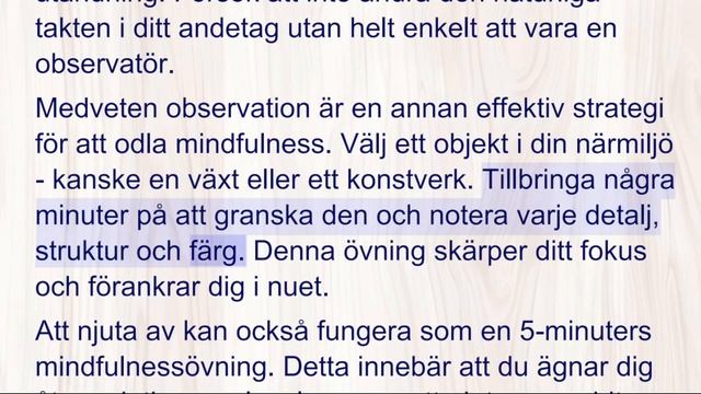 Svenska - svårt - 5-minuters mindfulnessövningar för nybörjare