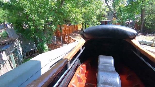 Mystery River Log Flume Six Flags Frontier City Full Ride Through POV 06-05-2022