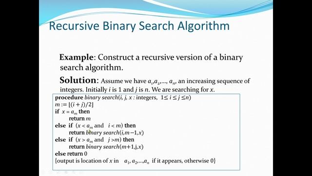 Recursive Algorithms: Discrete Mathematics
