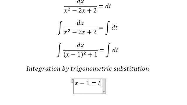 Calculus Help: Differential Equation: dx/dt=x^2-2x+2 - Trigonometric Substitution