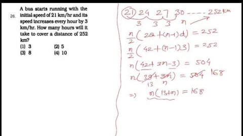 A bus starts running with the initial speed of 21 km/hr and its speed increases