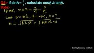Q3 | If sin A =3/4 , calculate cos A and tan A.