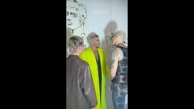 Adam Lambert with Oliver and friends/at Toca Madera/at Patrick Church exhibition launch event/Jan 6