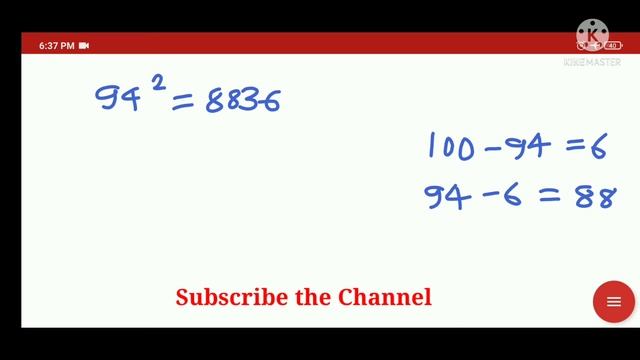 Short Tricks For finding square of Number Like  91,92,93,94,95,96and 99.