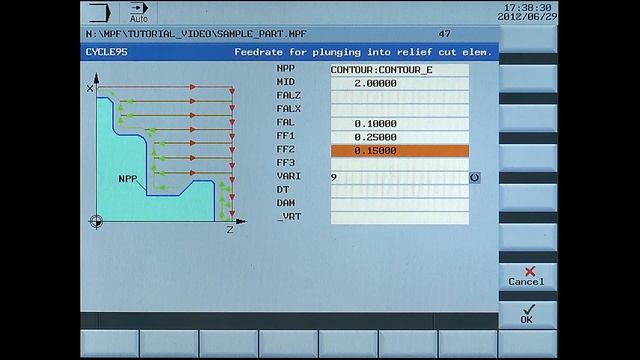 SINUMERIK 808D Tutorial Turning Part 13 - Cycle95 Stock removal