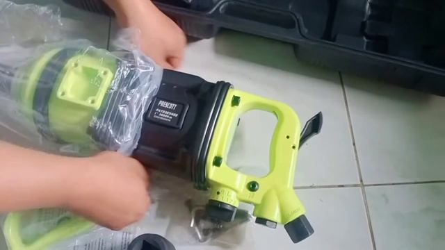 1 inch heavy duty pneumatic air impact wrench unboxing, testing