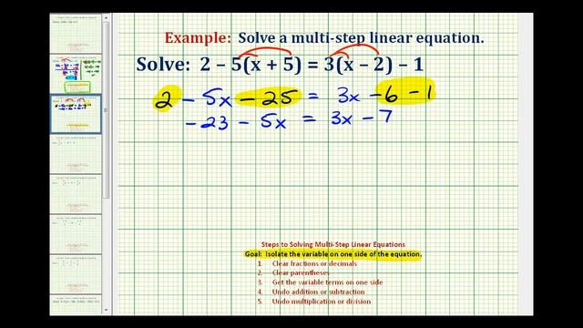 Ex:  Solve an Equation with Variables and Parentheses on Both Sides