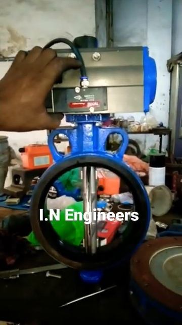 Pneumatic Actuator Operated Spherical Disc Butterfly Valve With Solenoid valve