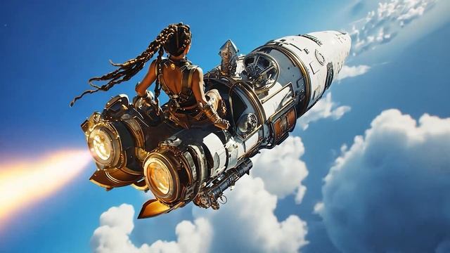 Soaring to the Sky Steampunk - Retro Futuristic AI film   short movie