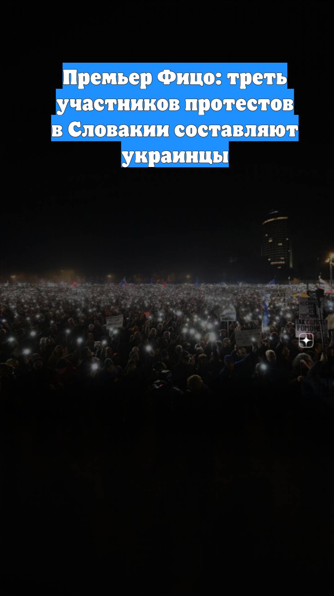Премьер Фицо: треть участников протестов в Словакии составляют украинцы